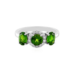 Anello in argento con Diopside Russo