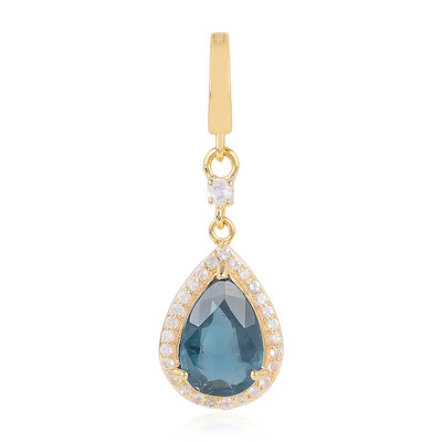 Ciondolo in argento con Cianite Blu Foglia di Tè