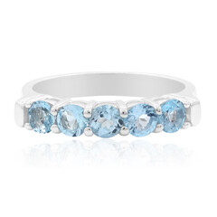 Anello in argento con Topazio Blu Svizzero