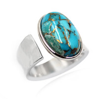 Anello in argento con Turchese Ramato Blu (Faszination Türkis)