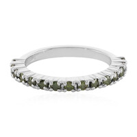 Anello in argento con Diamante Verde I3