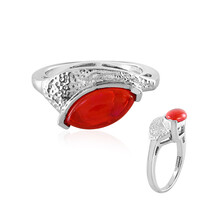 Anello in argento con Opale Rosso dell'Etiopia