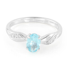 Anello in argento con Fluoroapatite Verde