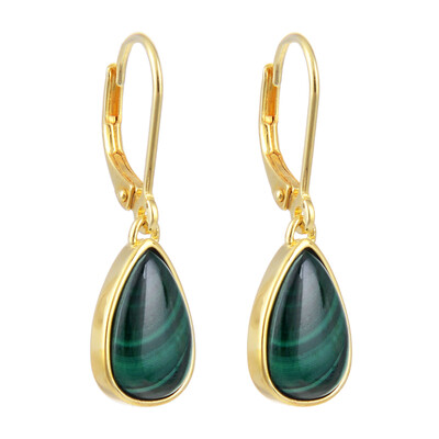 Orecchini in argento con Malachite