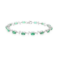 Bracciale in argento con Smeraldo Zambia