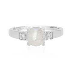 Anello in argento con Pietra di Luna Arcobaleno