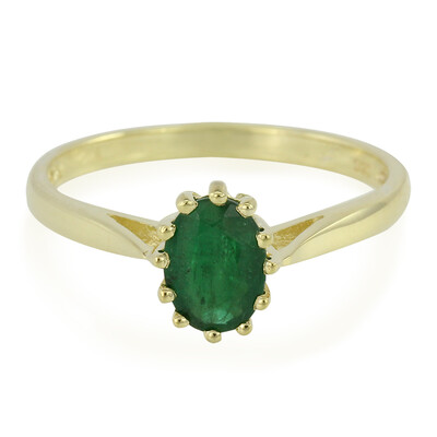 Anello placcato in oro con Smeraldo Bahia