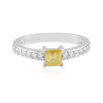 Anello in argento con Zaffiro Giallo del Madagascar