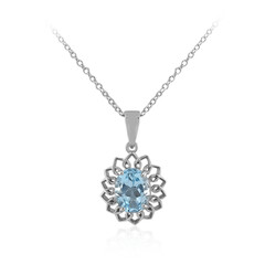 Collana in argento con Topazio Blu Cielo