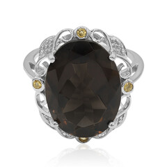 Anello in argento con Quarzo Fumè