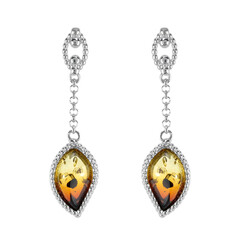 Orecchini in argento con Ambra Baltica