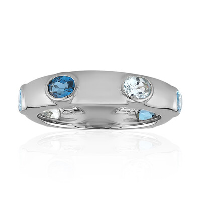 Anello in argento con Topazio Blu Londra