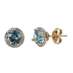 Orecchini in oro con Topazio Blu Svizzero
