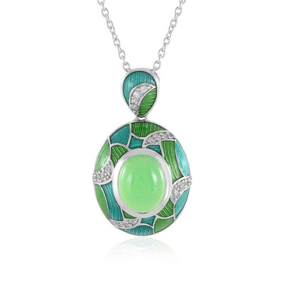Collana in argento con Calcedonio Verde (Adela Silber)
