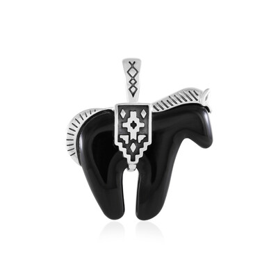 Ciondolo in argento con Agata Nera (Desert Chic)