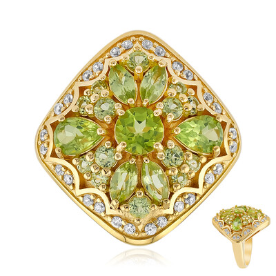 Anello in argento con Peridoto della Birmania