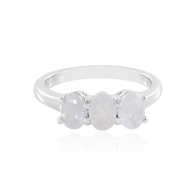 Anello in argento con Pietra di Luna Arcobaleno