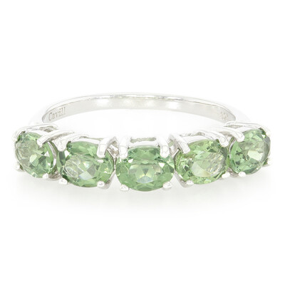 Anello placcato in platino con Apatite Cromo