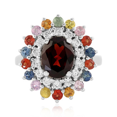 Anello in argento con Granato Mozambico