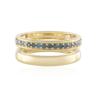 Anello in argento con Diamante Blu I2
