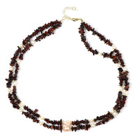 Collana in argento con Occhio di Tigre Rosso