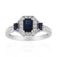 Anello in oro con Zaffiro Ceylon Blu