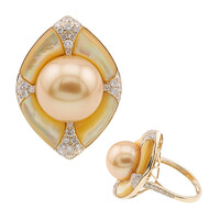 Anello in oro con Perla del Mare del Sud (CIRARI)