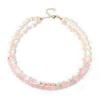 Collana in argento con Quarzo Rosa (Riya)