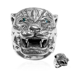Anello in argento con Diamante Blu I2