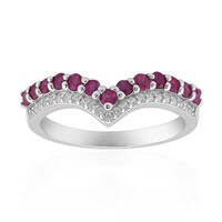 Anello in argento con Rubino della Birmania