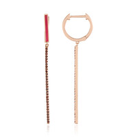 Orecchini in argento con Diamante Rosso I2