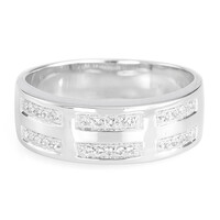 Anello da uomo in argento con Topazio Bianco