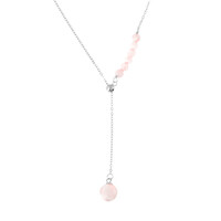 Collana in argento con Quarzo Rosa