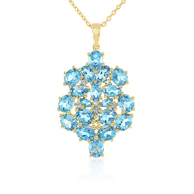 Collana in argento con Topazio Blu Svizzero