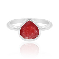Anello in argento con Giada Rossa