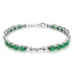 Bracciale in argento con Smeraldo Zambia