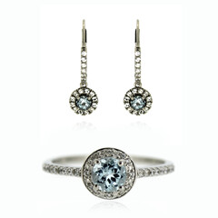 Parure in argento con Topazio Blu Cielo