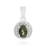 Ciondolo in argento con Tormalina Verde