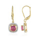 Orecchini in argento con Zaffiro Rosa del Madagascar