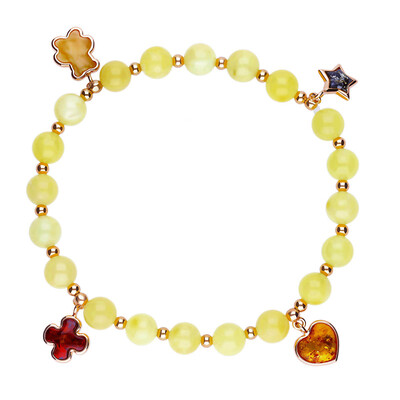 Bracciale in argento con Ambra Baltica (dagen)