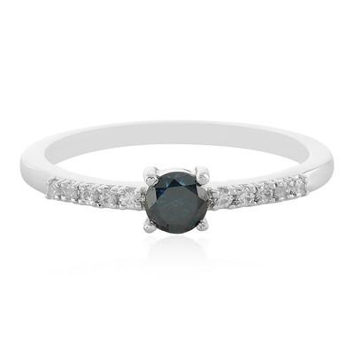 Anello in argento con Diamante Blu I3
