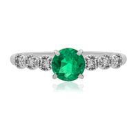 Anello in platino con Smeraldo Zambia AAA (CIRARI)
