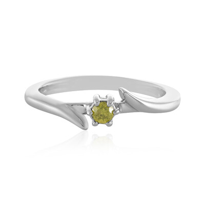 Anello in argento con Diamante Giallo I3