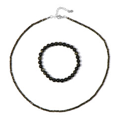 Parure in argento con Ossidiana Dorata