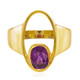 Anello placcato in oro con Granato Magenta