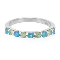 Anello in argento con Apatite Blu Neon