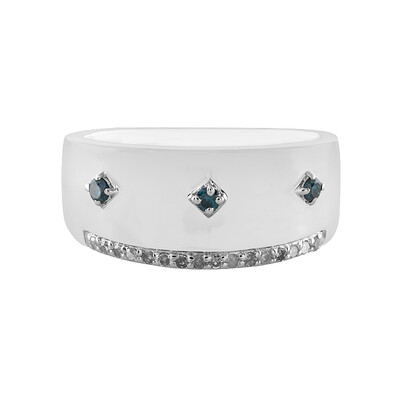Anello in argento con Diamante Blu I3