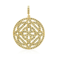 Ciondolo placcato in oro con Diamante Fancy
