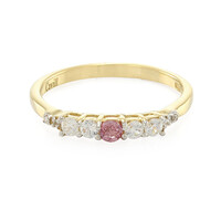 Anello placcato in oro con Zaffiro Padparadscha