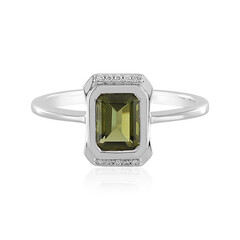 Anello in argento con Moldavite